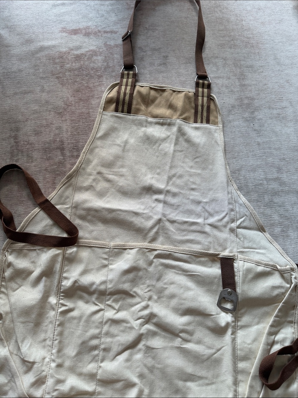 Gemline Apron Beige Cotton Unisex Adult New